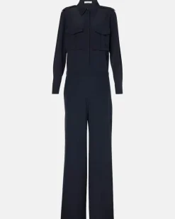 Jumpsuit aus Satin Blau