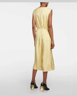 Jumpsuit aus Satin Gelb
