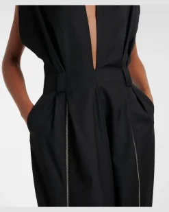 Jumpsuit aus Schurwolle Schwarz