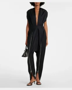 Jumpsuit aus Schurwolle Schwarz