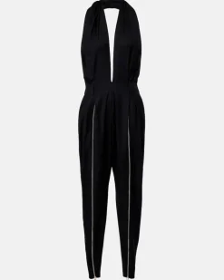 Jumpsuit aus Schurwolle Schwarz
