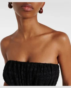 Jumpsuit aus Seiden- und Baumwoll-Jacquard Schwarz