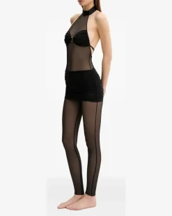 Jumpsuit aus Spitze - Schwarz