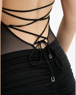 Jumpsuit aus Spitze - Schwarz