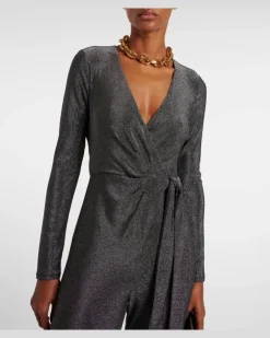 Jumpsuit Cosima Two aus Lamé Silber