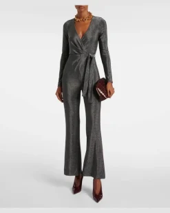 Jumpsuit Cosima Two aus Lamé Silber