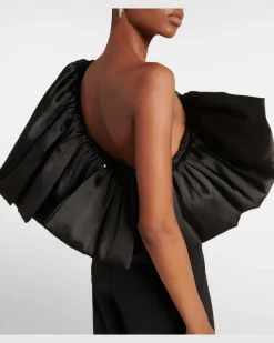Jumpsuit Perla mit Satinbesatz Schwarz