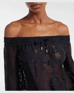 Jumpsuit Tully aus Häkelstrick Schwarz
