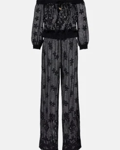 Jumpsuit Tully aus Häkelstrick Schwarz