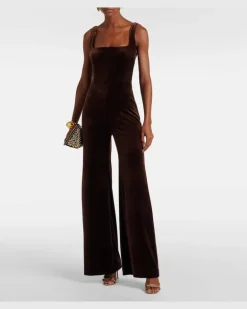 Jumpsuit Vesper aus Samt Braun