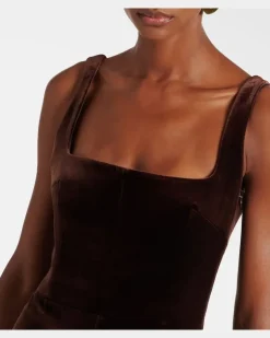 Jumpsuit Vesper aus Samt Braun