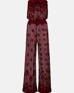 Jumpsuit Viv aus Spitze Burgunderrot