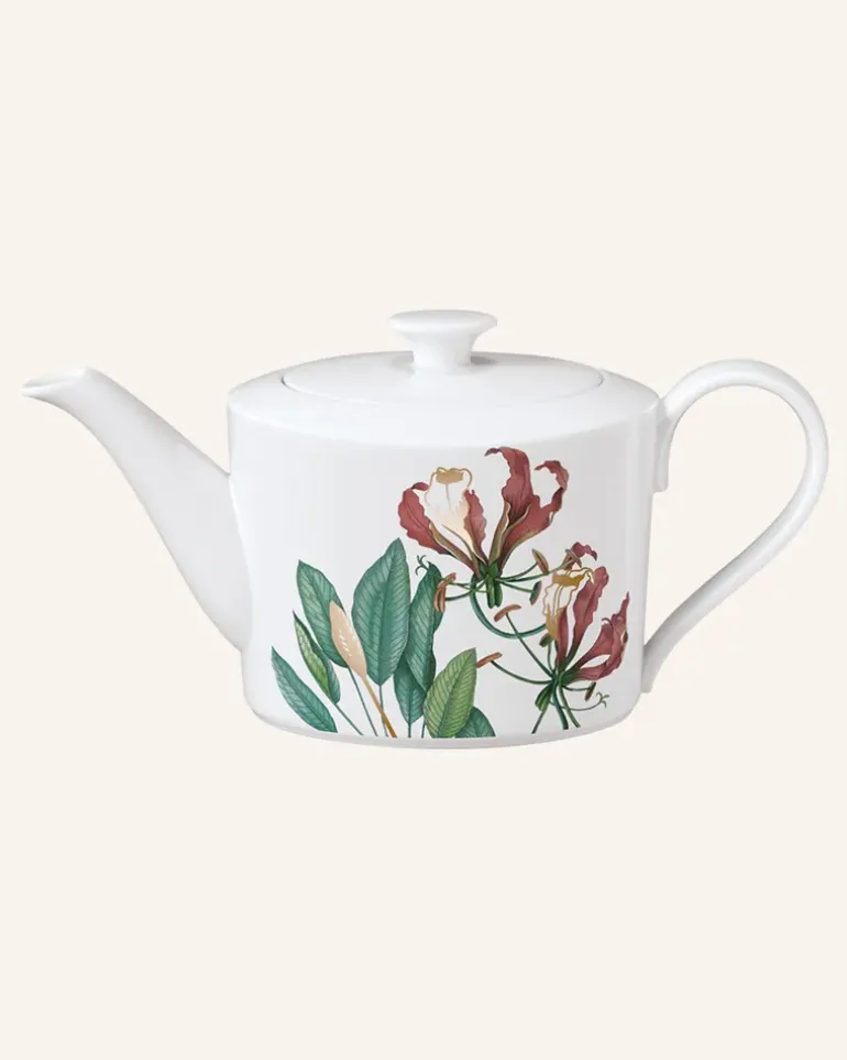 Kaffee-/Teekanne Avarua weiss Gelb