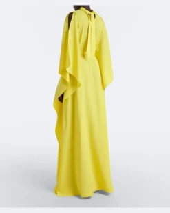 Kaftan Arizona aus Crêpe Cady Gelb