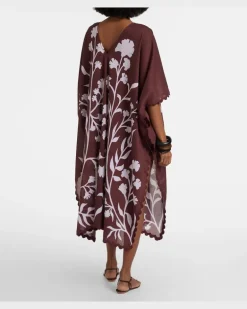 Kaftan aus Baumwolle Braun