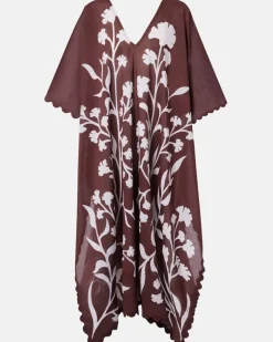 Kaftan aus Baumwolle Braun