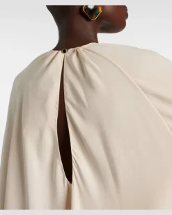 Kaftan aus Cady aus Seidengemisch Weiß