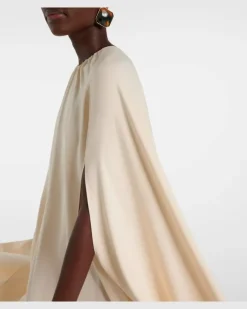 Kaftan aus Cady aus Seidengemisch Weiß