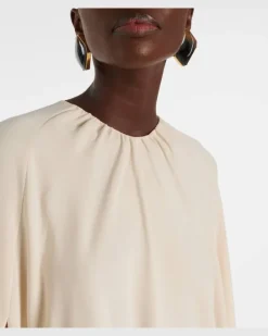 Kaftan aus Cady aus Seidengemisch Weiß
