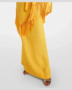 Kaftan aus Crêpe-Cady Gelb