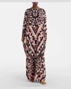 Kaftan aus Crêpe de Chine Manuba aus Seide Rosa
