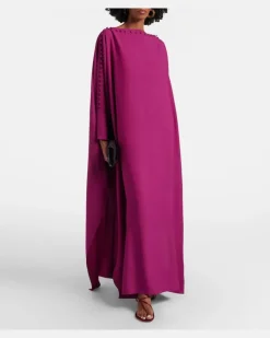 Kaftan aus Crêpe Violett