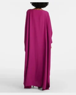 Kaftan aus Crêpe Violett