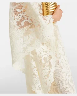 Kaftan aus Guipure-Spitze Weiß