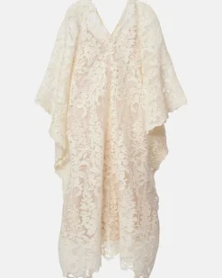 Kaftan aus Guipure-Spitze Weiß