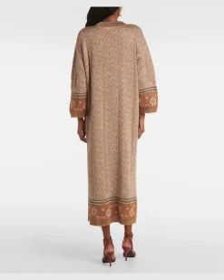 Kaftan aus Jacquard Gold