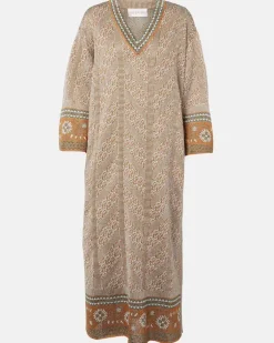 Kaftan aus Jacquard Gold