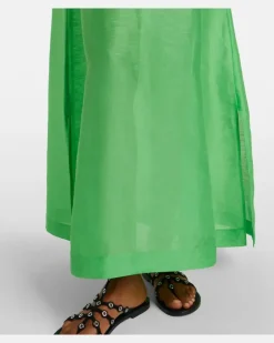 Kaftan aus Leinen und Seide GrüN