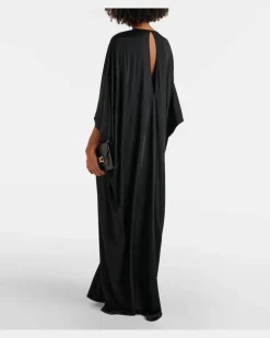 Kaftan aus Satin-Jersey Schwarz