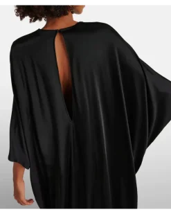 Kaftan aus Satin-Jersey Schwarz