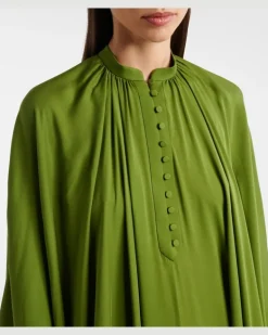 Kaftan aus Seiden-Georgette GrüN