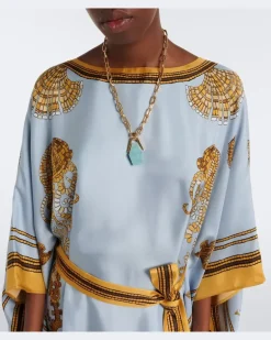 Kaftan aus Seiden-Twill Multicolor