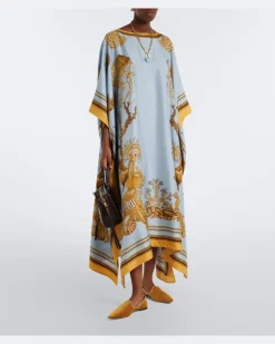 Kaftan aus Seiden-Twill Multicolor
