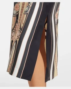 Kaftan aus Seiden-Twill Schwarz