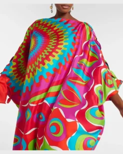 Kaftan Bersaglio aus Seide Multicolor