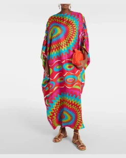 Kaftan Bersaglio aus Seide Multicolor