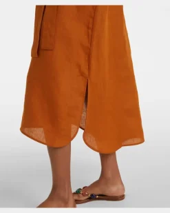 Kaftan Bibi aus Leinen Braun