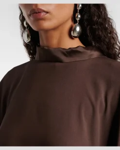 Kaftan California aus Satin Braun