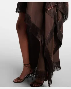 Kaftan California aus Satin Braun