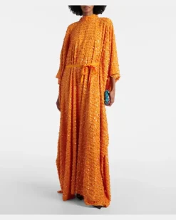 Kaftan Caracciolo mit Pailletten Orange