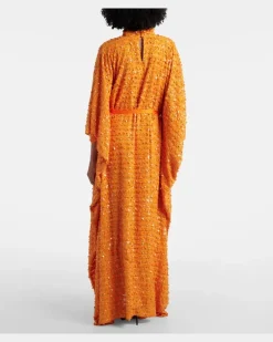 Kaftan Caracciolo mit Pailletten Orange