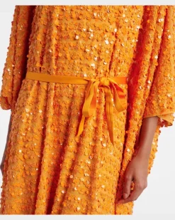 Kaftan Caracciolo mit Pailletten Orange