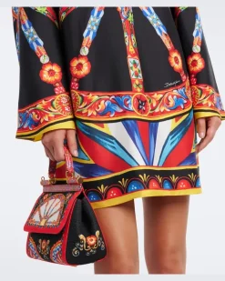 Kaftan Carretto aus Seiden-Twill Multicolor