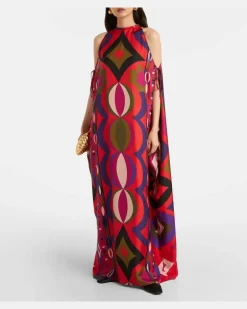 Kaftan Collane aus Seide Multicolor