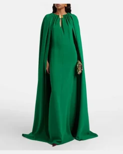 Kaftan Cyclamen aus Georgette GrüN