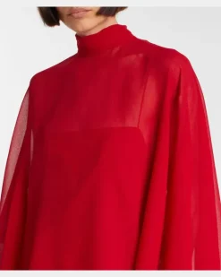 Kaftan Fini aus Seide Rot